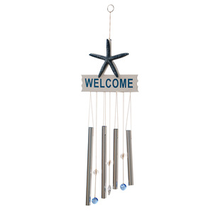 Mediterranean Wind Chime Metal Tube Ornament <b>Crab</b> Starfish Design Home Decor Balcony Hanging Decoration - Product Image 4