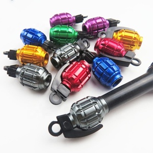 Tapas de Válvula de Neumático de Aluminio Estilo <span class=keywords><strong>Granada</strong></span>, Resistentes, a Prueba de Aire, para Autos, SUV, Camionetas, Motocicletas y Bicicletas - Product Image 1