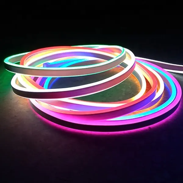 Flexible soft bendable Ultra Brightness Golden Color Double SIde 220V SMD 2835 Neon Flex Strip Lights For Party Wedding