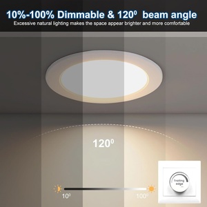 1PCS Spot LED encastré ultra-plat pour plafond, 3 CCT sélectionnables, 9W, blanc, pour salle de bain, cuisine, salon - Product Image 6