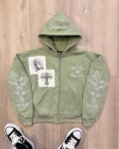 เสื้อฮู้ดแบบมีซิปรูดสำหรับผู้ชายผ้าฟลีซผ้าฟลีซผ้าเปียกเปียกมี500 GSM ไซส์ใหญ่พิเศษ - Product Image 3