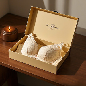 Lüks kadın oluklu kurulu sutyen iç çamaşırı hediye ambalaj kutuları sünger astar ile zarif kabartmalı iç çamaşırı setleri - Product Image 5