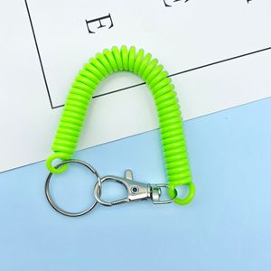 Spiral geri çekilebilir bahar bobin anahtarlık soyulamaz anti-kayıp streç kordon emniyet anahtarlık Metal ıstakoz kanca sıkı anahtarlık - Product Image 4