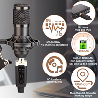 MA5 48V alimentation fantôme système de microphone XLR enfichable sans fil condensateur micro dynamique avec récepteur émetteur