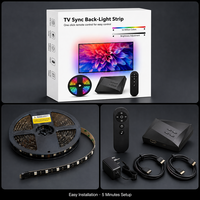 Kit de bande lumineuse LED pour téléviseur 2.0 4K Sync, lumière ambiante RGB étanche avec télécommande 2.4G pour écran de 40 à 120 pouces