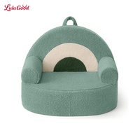 Kinder-Plüschsofa mit Cartoon-Design, Abnehmbarer und Waschbarer Bezug für Baby, Kleinkind, Kinderzimmer, Spielzimmer, Zuhause