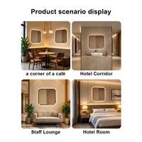 Miroir tactile intelligent moderne pour salle de bain avec cadre en aluminium couleur canon de fusil, éclairage LED et film chauffant anti-buée, idéal pour hôtels et villas