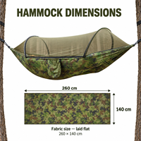 Hamac de camping portable avec moustiquaire, pour 1 à 2 personnes, idéal pour les voyages en plein air, la randonnée, le camping, le jardin, la plage, les pique-niques