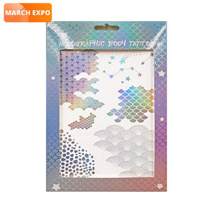 Feuille de <span class=keywords><strong>tatouage</strong></span> holographique temporaire pour enfants, transfert à l'eau, métallique, 1 pièce - Product Image 1
