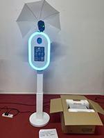 Photomaton instantané avec miroir en bois, NFC/Wi-Fi/Bluetooth/USB/HDMI, télécommande pour smartphones, iPad, appareils photo - Service en libre-service
