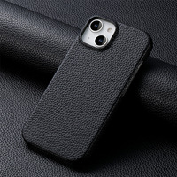 Étui de protection en cuir de litchi uni de couleur pure pour iPhone 18 Pro Max, compatible avec les coques de téléphone iPhone 17, 16, 15, 14, 13, 12, 11
