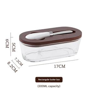 Glass Butter Dish with Lid Airtight Food Storage <b>Container</b> for <b>Refrigerator</b> Kitchen Countertop and Butter Preservation - Product Image 3