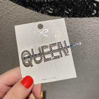 Go Party épingles à cheveux lettre strass cristal épingles à cheveux femmes pince à cheveux plein diamant Barrette accessoires pour cheveux
