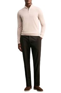 Suéter de punto personalizado de lana merino para hombre con cuello medio cremallera, fabricado a medida - Product Image 3