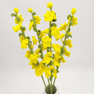 Venta caliente Crochet pera flor Crochet melocotón flor hecha a mano Flor <span class=keywords><strong>de</strong></span> <span class=keywords><strong>punto</strong></span> Crochet invierno jazmín ramo flor - Product Image 5