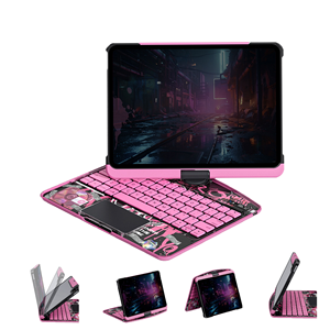 IFacemall 2024 <span class=keywords><strong>Custodia</strong></span> Trasparente in PU con Tastiera Magica per <span class=keywords><strong>iPad</strong></span> <span class=keywords><strong>Pro</strong></span> 11 Pollici Popolare Tastiera Wireless Rotante a 360° con Trackpad Retroilluminato - Product Image 1
