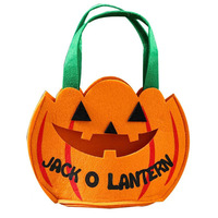 Vente chaude Halloween Feutre De Noël Bonbons Sac Trick or Treat Seau Personnalisé Citrouille Feutre Bonbons Panier