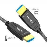 Kabel Serat Optik Koaksial Twisted Pair AOC 18Gbps 4K 60Hz dengan Konektor Berlapis Emas PVC untuk Komputer, Pemutar DVD, Proyektor