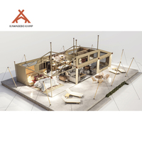 Tente de safari de luxe Kawagebo Kamp (KK) pour 3-4 personnes, quatre saisons, toile imperméable en PVDF, pour les centres de villégiature et les hôtels