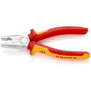 Alicates combinados KNIPEX 03 06 200 con mangos aislados y empuñaduras multicomponentes, probados según norma VDE, cromados, 200 mm - Product Image 2