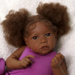 2026 Hot Selling 22 inch <b>Black</b> Skin African Curled Hair <b>Reborn</b> <b>Doll</b> Soft Vinyl Simulation Baby <b>Doll</b> Wholesale - Product Image 4