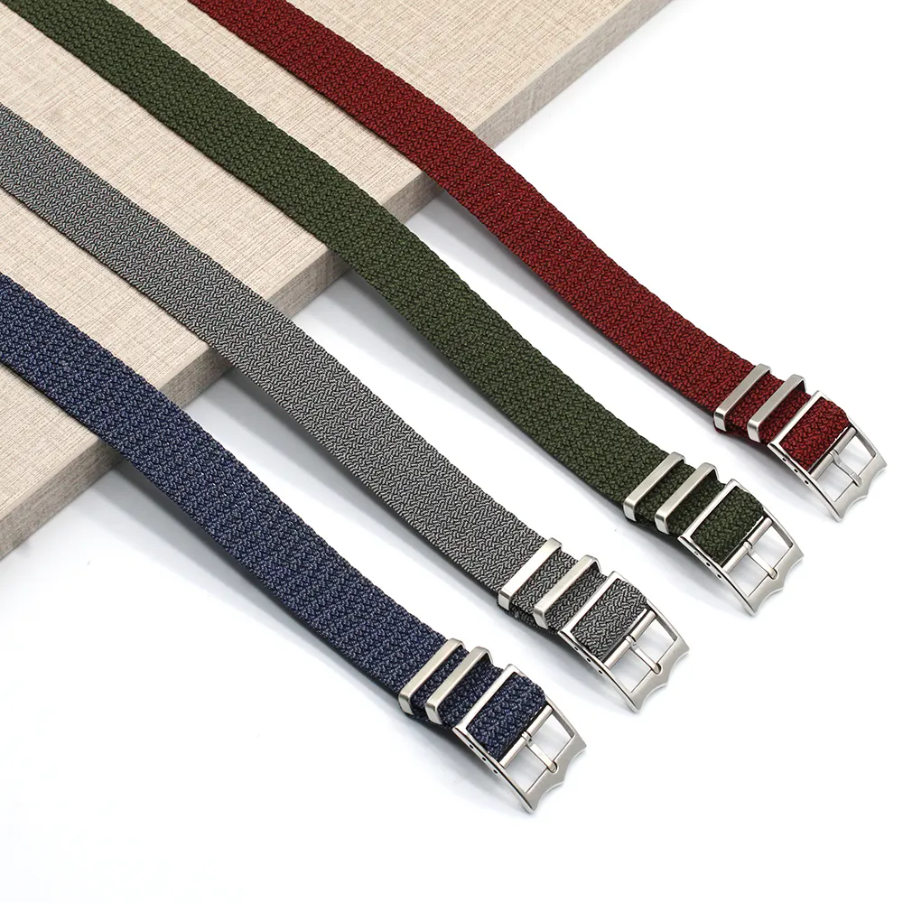 New Upgraded One Piece Vintage Watch Watch Strap Two Mixed Black Nylon Perlon Strap 18mm 20mm 22mm