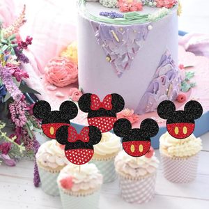 Adornos navideños para cupcakes inspirados en <span class=keywords><strong>Minnie</strong></span> Mouse para Baby Shower, cumpleaños, fiesta de Navidad, suministros de decoración de pasteles - Product Image 5