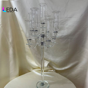 LEDA Bougeoirs en cristal Décorations de centre de mariage Ornements de mariage pour décorations de banquets de mariage - Product Image 3