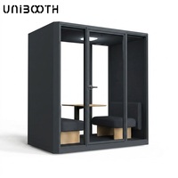 UNIBOOTH Cabine insonorisée personnalisée en aluminium 30 dB, ignifuge ISO 23351, à montage rapide, pour espace de coworking et studio, exportation mondiale