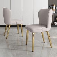 Chaises de salle à manger en or Vente en gros Luxe nordique bois Mobilier d'intérieur pour la maison Salle à manger pour restaurant Chaises de salle à manger modernes en cuir et métal