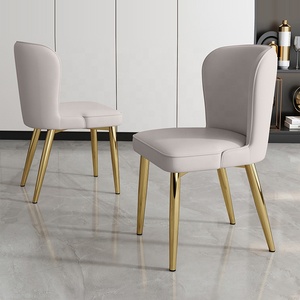 <strong>Dining</strong> <strong>Chairs</strong> Gold Wholesale Luxury Nordic Wood Indoor Home Furniture Room Restaurant Dinning <strong>Leather</strong> Modern Metal <strong>Dining</strong> <strong>Chairs</strong> - Product Image 2