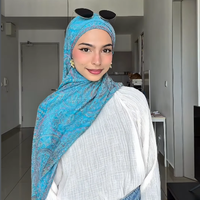 Hijab Tudung en modal respirant imprimé en gros pour filles musulmanes 2026