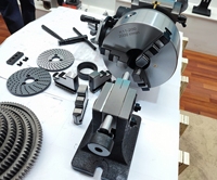 Tête de division universelle Tiger BS-2, tête d'indexation, table rotative, mandrin à 3 mors 200 mm/160 mm, rapport de réduction à vis sans fin 1:40