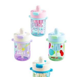 Botol Minum Anak Kartun Baru, Dua Ruang Minum, Pemisah Teh, Tali Besar, untuk Anak Laki-laki Perempuan Pelajar Sekolah Aktivitas Luar Ruangan Perjalanan Sehari-hari - Product Image 1