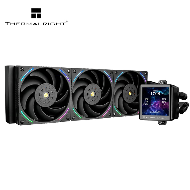 Thermalright Frozen Vision 360 ARGB Black V2 AIO CPU Liquid Cooler 2.88 Inch LCD Square Screen PC Desktop