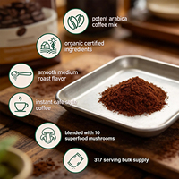 OEM Private Label 10 in 1 Lion Mane Mushroom Blend Instant Powder Superfood Mushroom Coffee in Portable Sachets