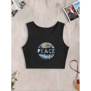 <strong>Easter</strong> New Arrivals Women's Y2K Style Sleeveless Tank <strong>Top</strong> Lip Patterns Printed Text Comfortable Fit for Parties - Product Image 5