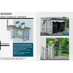 Contenedor de Basura Inteligente Solar Public GCSOAR WYB2010 con Sensor de Movimiento Automático en la Tapa, Sistema de Compactación y Alerta de Capacidad - Product Image 4