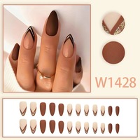 Nouvelle presse française populaire sur les ongles 24PC ABS haute qualité Nail Art vente en gros Coffin Press sur les ongles