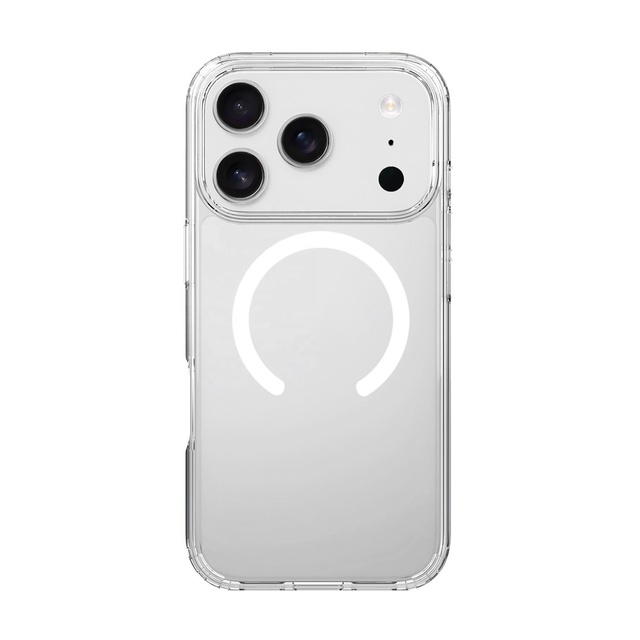 OEM/ODM Crystal Clear TPU+PC Magnetic Phone Case Cover Shell for iPhone 17 Pro Anti-Yellow Anti-Fall Shockproof Printed Logo