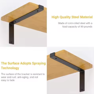 Étagères Support Métal Mur En <span class=keywords><strong>Acier</strong></span> Solide Support D'étagère Robuste Diy L J Angle Support Industriel Rustique Flottant En Fonte Noir - Product Image 4