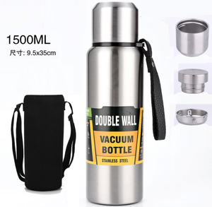 Termo de acero inoxidable para botella de agua deportiva, frascos de vacío con temperatura LED, 1L - Product Image 1