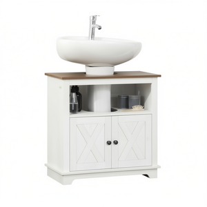 Bathroom Sink Cabinet 30 In Wood Vanity With Ceramic Basin Floor Standing Modern Design - Product Image 1