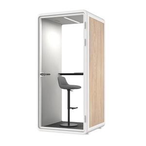 Modern Soundproof Office Pod with LED Lighting and <b>Adjustable</b> <b>Stool</b> for Home Office Privacy Work Booth - Product Image 6