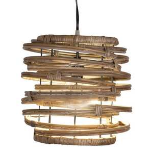 Combina la tejeduría de ratán natural y una estructura metálica robusta, creando una obra maestra artística moderna ideal para realzar el espacio. - Product Image 1