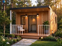 Rumah Prefab Panel Sandwich Ukuran Khusus 20ft, Rumah Mobile Bongkar Pasang untuk Vila & Bar Rumah