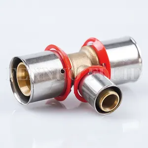 Hot sale Brass/Copper press fitting for pex al pex pipe and PEX 16mm Brass Fitting tee