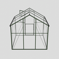 Serre moderne en forme de T pour jardin Structure en aluminium durable avec fenêtres à réglage automatique Cadre en métal/acier