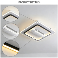Ventilateurs de plafond LED au design moderne avec télécommande et moteur DC pour la décoration du salon et de la chambre