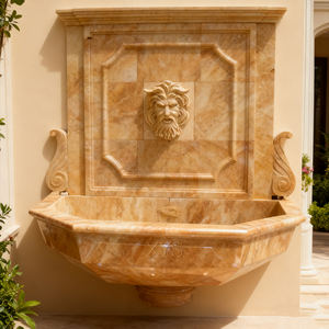 Fuente de jardín de <span class=keywords><strong>cascada</strong></span> de pared con caño de cabeza de león de mármol de piedra natural a la venta - Product Image 4